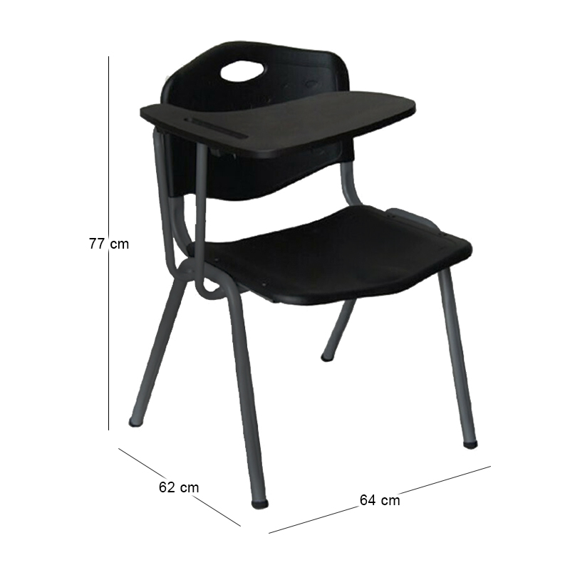 STUDY Chair Desk Steel Black / PP Μαύρo
