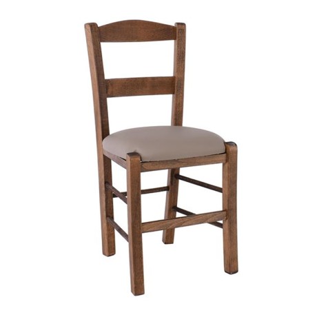 SYROS Beech Chair Impregnation Walnut/Pu Cappuccino