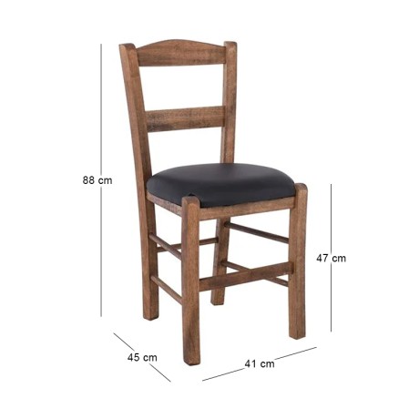 SYROS Beech Chair Impregnation Walnut/Pu Black