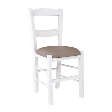 SYROS Chair Impregnation Lacquer White/Pu Cappuccino