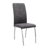 Alma Megapap pu leather dining chair in grey color with metal chrome legs 42x53x97cm.