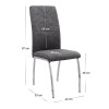 Alma Megapap pu leather dining chair in grey color with metal chrome legs 42x53x97cm.
