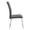 Alma Megapap pu leather dining chair in grey color with metal chrome legs 42x53x97cm.