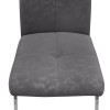 Alma Megapap pu leather dining chair in grey color with metal chrome legs 42x53x97cm.