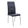 Alma Megapap pu leather dining chair in black color with metal chrome legs 42x53x97cm.