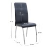 Alma Megapap pu leather dining chair in black color with metal chrome legs 42x53x97cm.