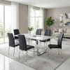 Alma Megapap pu leather dining chair in black color with metal chrome legs 42x53x97cm.