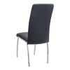 Alma Megapap pu leather dining chair in black color with metal chrome legs 42x53x97cm.
