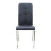 Alma Megapap pu leather dining chair in black color with metal chrome legs 42x53x97cm.