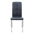 Alma Megapap pu leather dining chair in black color with metal chrome legs 42x53x97cm.
