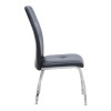 Alma Megapap pu leather dining chair in black color with metal chrome legs 42x53x97cm.