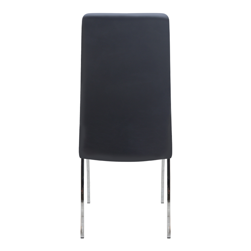 Alma Megapap pu leather dining chair in black color with metal chrome legs 42x53x97cm.