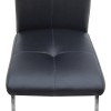 Alma Megapap pu leather dining chair in black color with metal chrome legs 42x53x97cm.