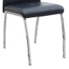 Alma Megapap pu leather dining chair in black color with metal chrome legs 42x53x97cm.
