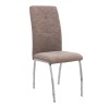 Alma Megapap pu leather dining chair in beige color with metal chrome legs 42x53x97cm.