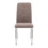 Alma Megapap pu leather dining chair in beige color with metal chrome legs 42x53x97cm.
