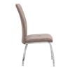 Alma Megapap pu leather dining chair in beige color with metal chrome legs 42x53x97cm.