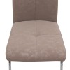 Alma Megapap pu leather dining chair in beige color with metal chrome legs 42x53x97cm.