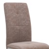 Alma Megapap pu leather dining chair in beige color with metal chrome legs 42x53x97cm.