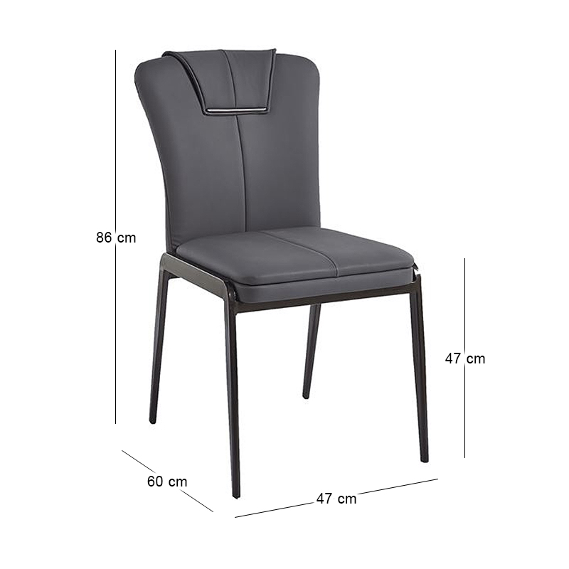 ANDRIA Chair Metal Black/Pu Anthracite