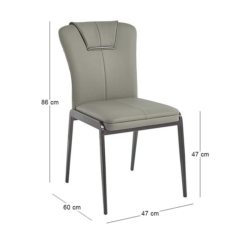 ANDRIA Chair Metal Black/Pu Green
