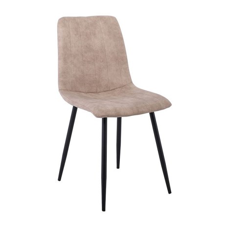 ARIA Chair Metal Black, Beige Suede Fabric