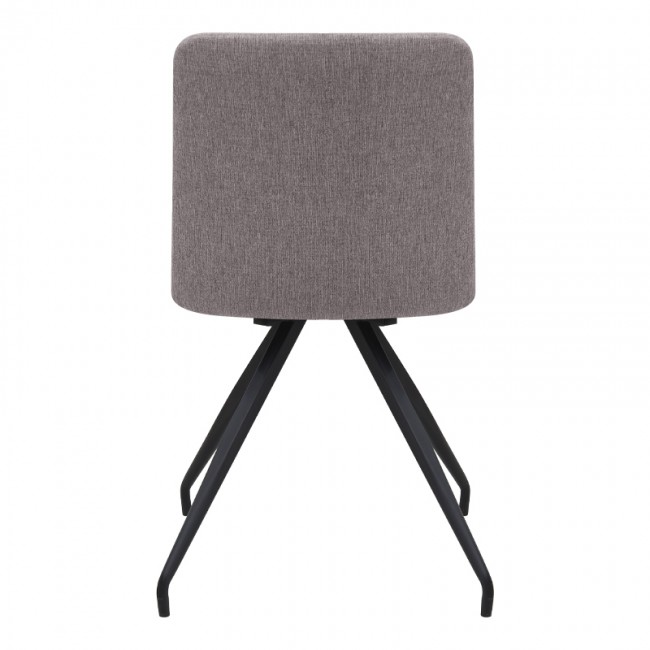 Bianca Megapap fabric dining chair in beige color with black metal leg 43x56x84cm.
