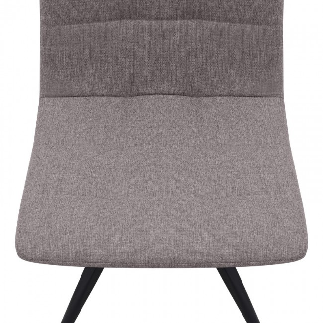 Bianca Megapap fabric dining chair in beige color with black metal leg 43x56x84cm.