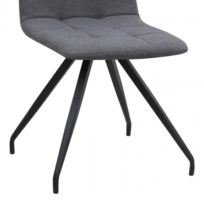 Bianca Megapap fabric dining chair in grey color with black metal leg 43x56x84cm.