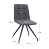Bianca Megapap fabric dining chair in grey color with black metal leg 43x56x84cm.