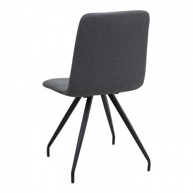 Bianca Megapap fabric dining chair in grey color with black metal leg 43x56x84cm.