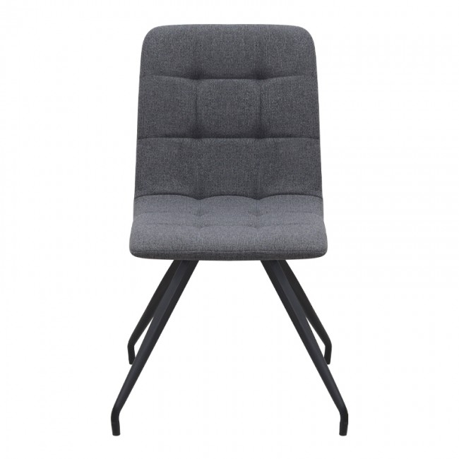 Bianca Megapap fabric dining chair in grey color with black metal leg 43x56x84cm.