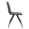 Bianca Megapap fabric dining chair in grey color with black metal leg 43x56x84cm.