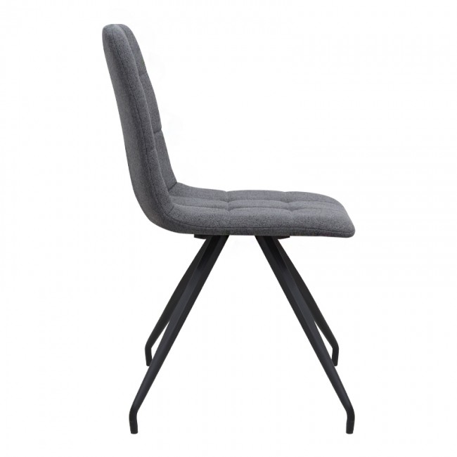 Bianca Megapap fabric dining chair in grey color with black metal leg 43x56x84cm.