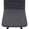 Bianca Megapap fabric dining chair in grey color with black metal leg 43x56x84cm.
