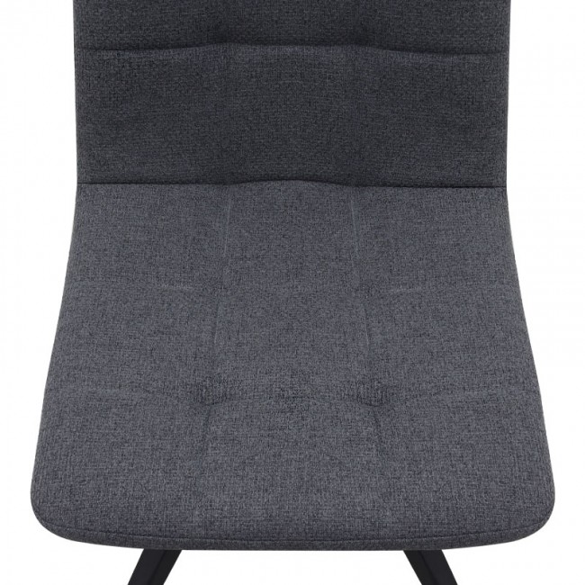Bianca Megapap fabric dining chair in grey color with black metal leg 43x56x84cm.