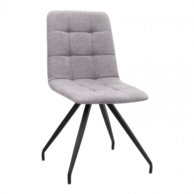 Bianca Megapap fabric dining chair in beige color with black metal leg 43x56x84cm.