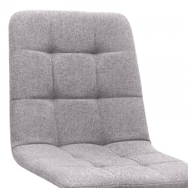 Bianca Megapap fabric dining chair in beige color with black metal leg 43x56x84cm.