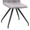 Bianca Megapap fabric dining chair in beige color with black metal leg 43x56x84cm.