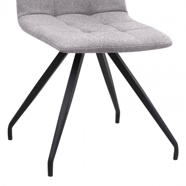 Bianca Megapap fabric dining chair in beige color with black metal leg 43x56x84cm.