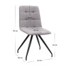 Bianca Megapap fabric dining chair in beige color with black metal leg 43x56x84cm.