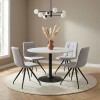 Bianca Megapap fabric dining chair in beige color with black metal leg 43x56x84cm.