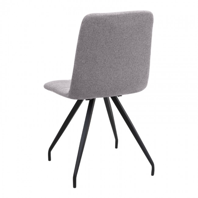 Bianca Megapap fabric dining chair in beige color with black metal leg 43x56x84cm.