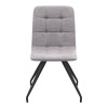 Bianca Megapap fabric dining chair in beige color with black metal leg 43x56x84cm.