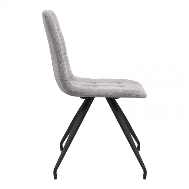 Bianca Megapap fabric dining chair in beige color with black metal leg 43x56x84cm.