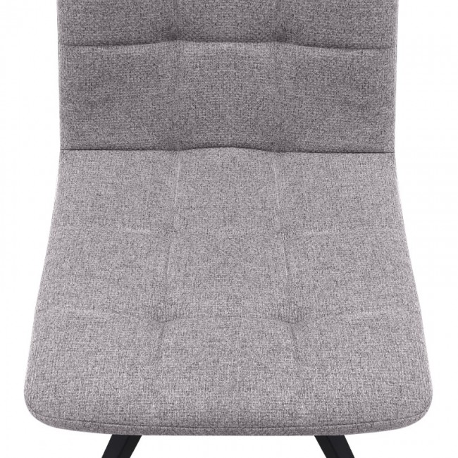 Bianca Megapap fabric dining chair in beige color with black metal leg 43x56x84cm.