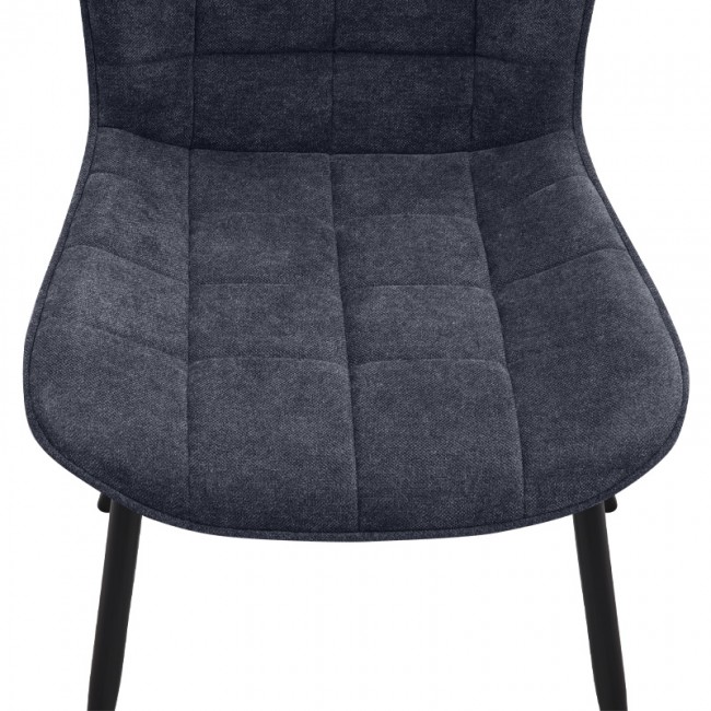 Καρέκλα τραπεζαρίας Chiara Megapap ανθρακί ύφασμα - μεταλλικό μαύρο πόδι 48x58x81εκ.