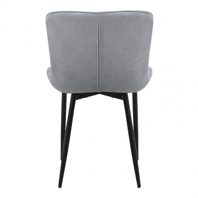 Καρέκλα τραπεζαρίας Chiara Megapap γκρι ύφασμα - μεταλλικό μαύρο πόδι 48x58x81εκ.