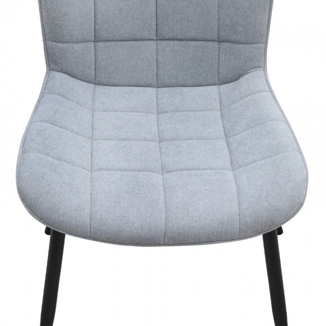 Καρέκλα τραπεζαρίας Chiara Megapap γκρι ύφασμα - μεταλλικό μαύρο πόδι 48x58x81εκ.