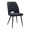 Christy Megapap fabric dining chair in anthracite color with black metal leg 47x59x90cm.